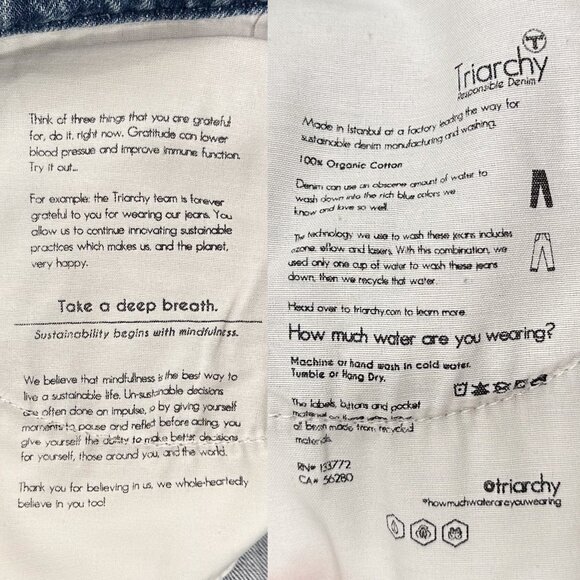 Triarchy Stove Pipe High-Rise Destroyed Distressed Jeans in Light Indigo Denim - Picture 5 of 16